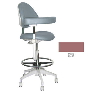 Mirage Assistant's Stool - Mauve Color. Featuring Abdominal Support, Vertical Adjustment Range: 0"