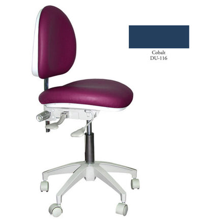 Mirage Doctor's Stool - Cobalt Color. Dimensions: Backrest Vertical Adjustment Range: 0" - 3.25"