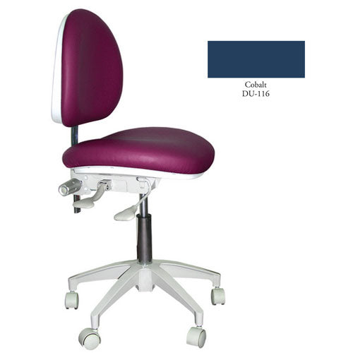 Mirage Doctor's Stool - Cobalt Color. Dimensions: Backrest Vertical Adjustment Range: 0" - 3.25"